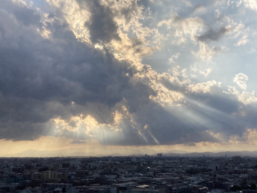 ムティアン治療猫スーザン　夕方の雲の切れ目